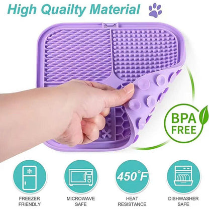 Summer Cooling Slow Feeder Pet Licking Mat with Suction Cups