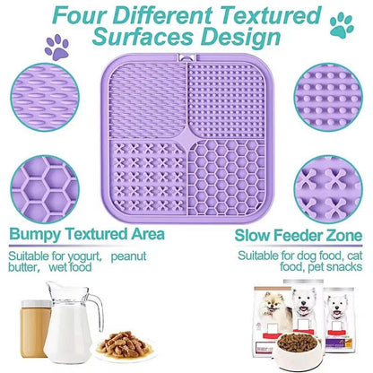 Summer Cooling Slow Feeder Pet Licking Mat with Suction Cups