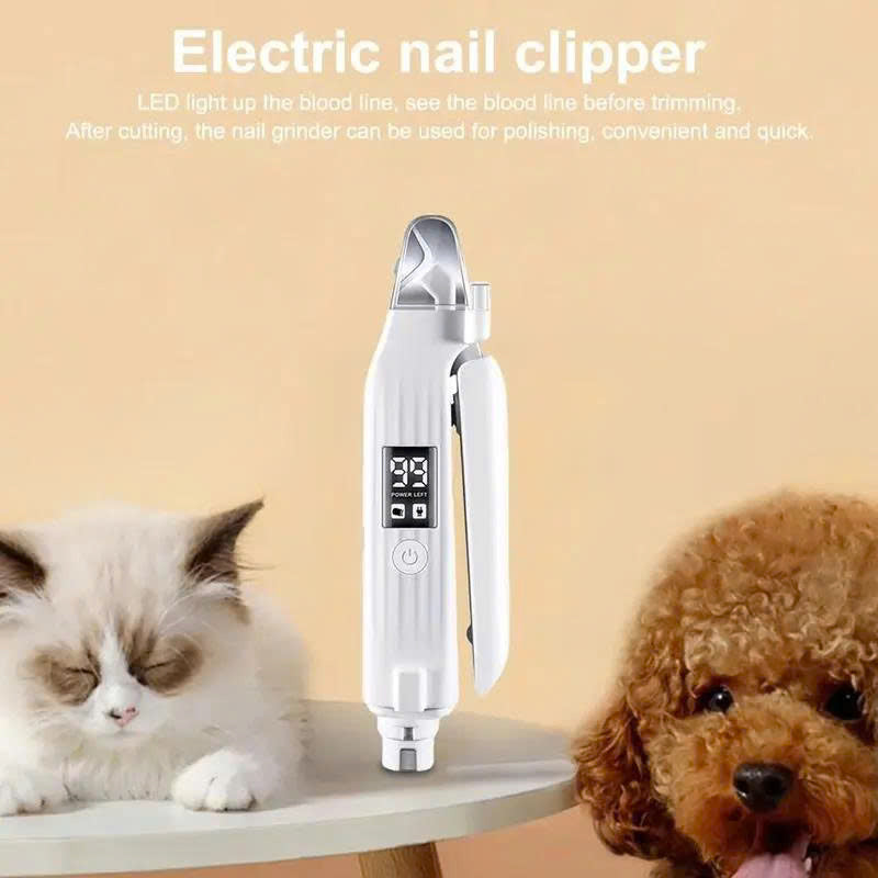 2-in-1 Electric Pet Nail Trinder & Grinder with Dual LED Lights