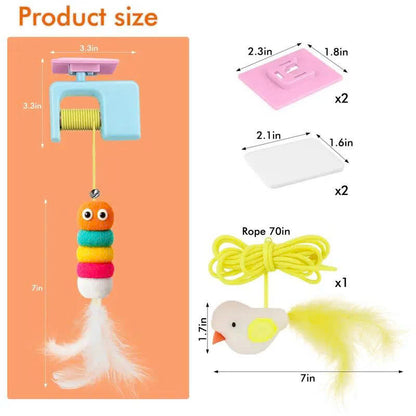 Automatic Hanging 2-in-1 Cat Toy – Flying Bird & Bouncing Caterpillar
