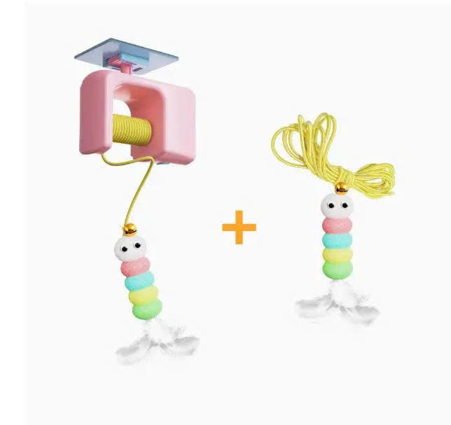 Automatic Hanging 2-in-1 Cat Toy – Flying Bird & Bouncing Caterpillar