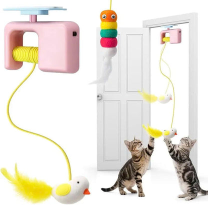Automatic Hanging 2-in-1 Cat Toy – Flying Bird & Bouncing Caterpillar