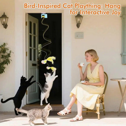 Automatic Hanging 2-in-1 Cat Toy – Flying Bird & Bouncing Caterpillar
