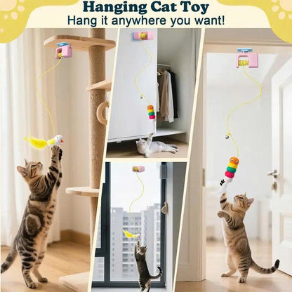 Automatic Hanging 2-in-1 Cat Toy – Flying Bird & Bouncing Caterpillar
